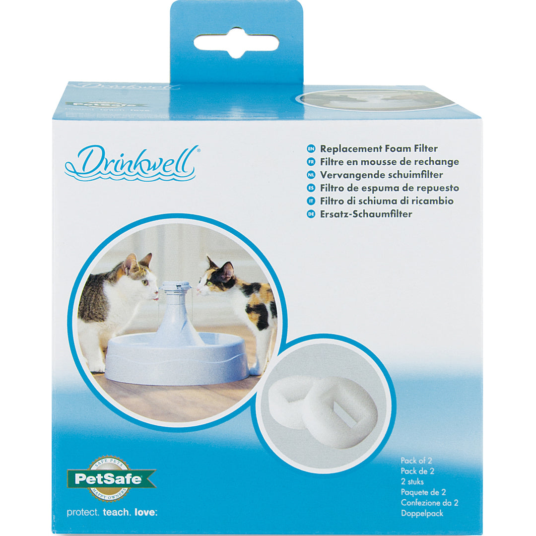 Filtre en mousse de rechange Drinkwell® Fontaines 360 en plastique pour animaux de compagnie (Pack de 2)