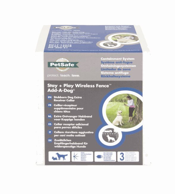 Collier-récepteur supplémentaire Add-A-Dog® pour chien têtu pour le système anti-fugue sans fil STAY & PLAY® Wireless Fence