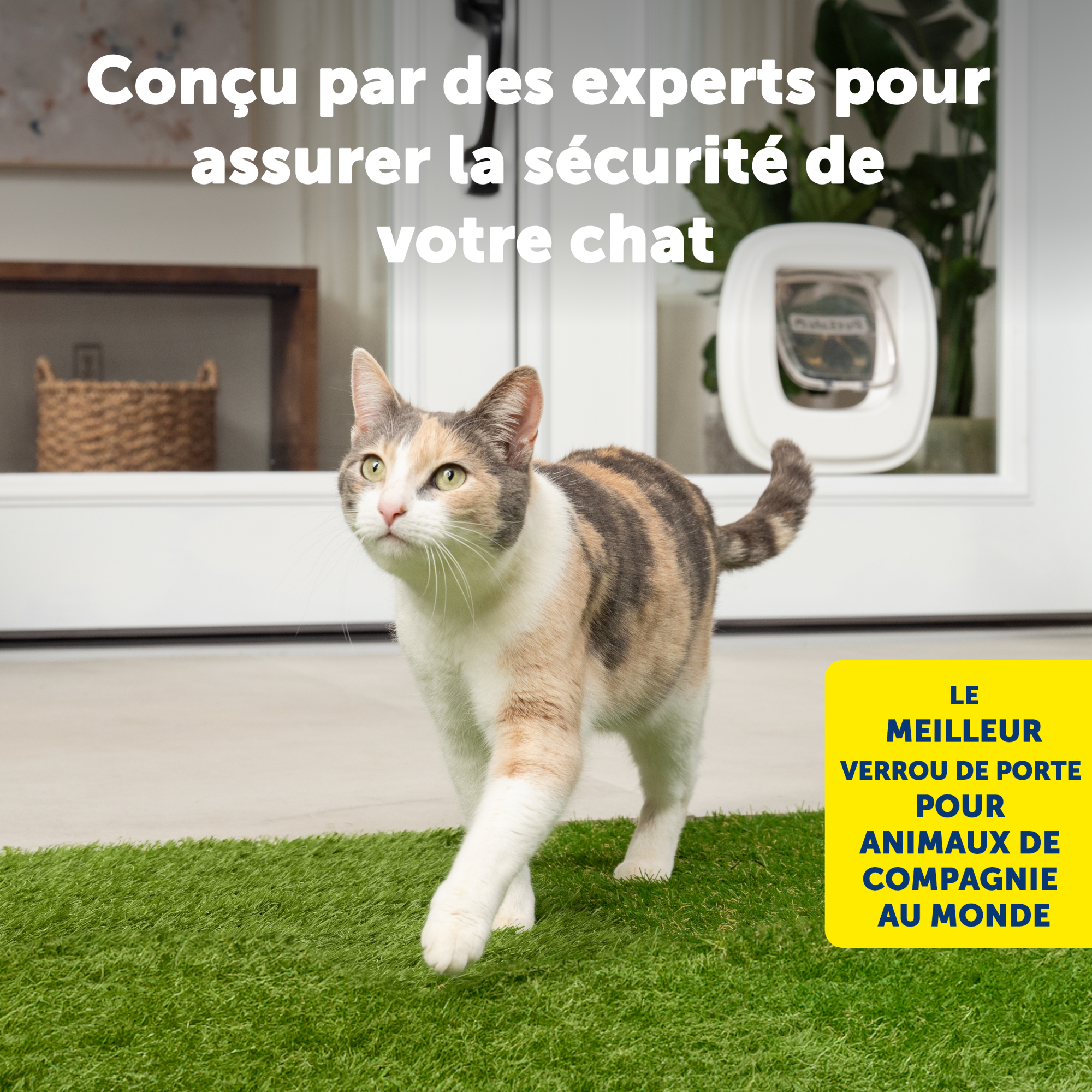 Adapteur pour fixation sur verre pour chatière pour grands chats