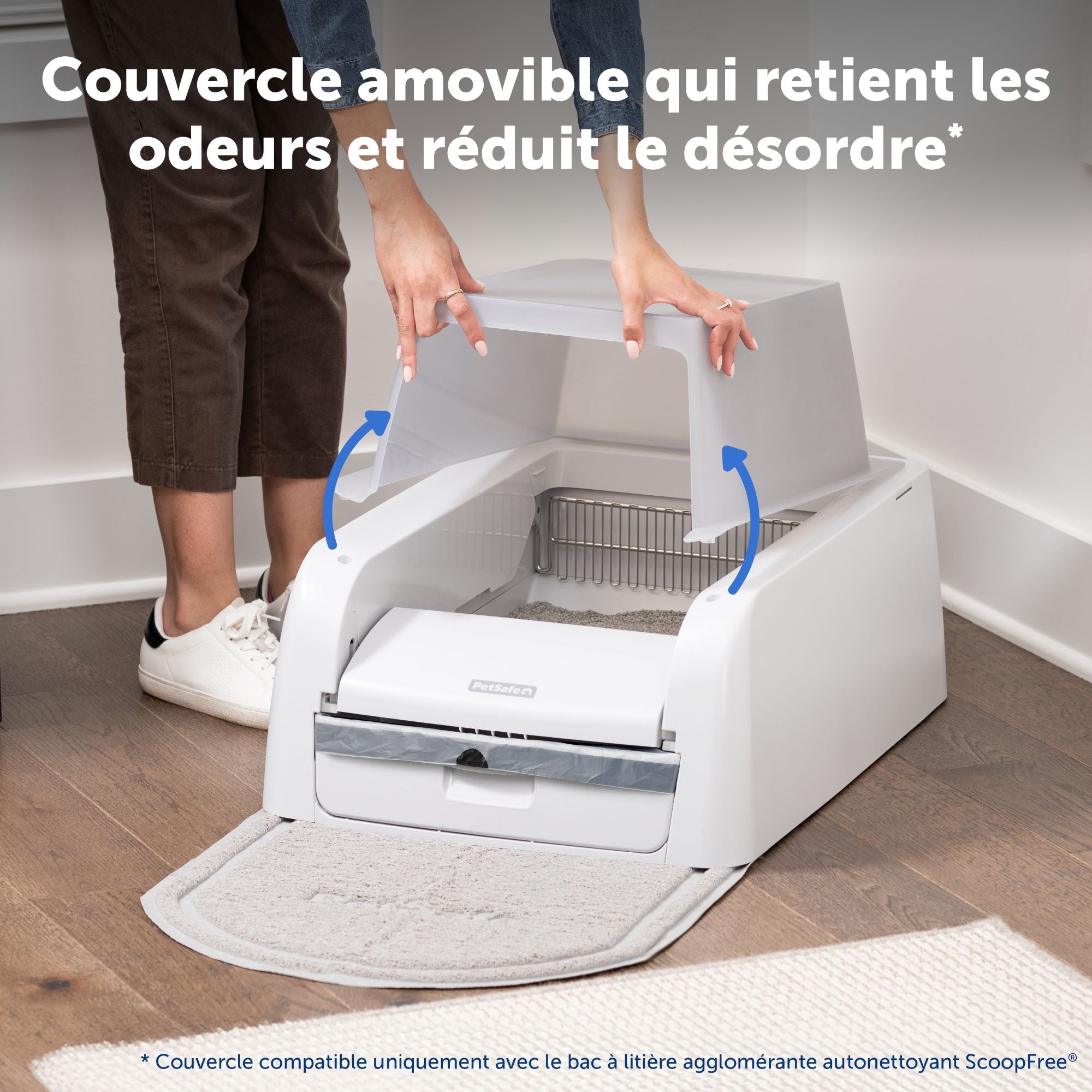 Ensemble couvercle et accessoires de bac à litière agglomérante autonettoyant ScoopFree™